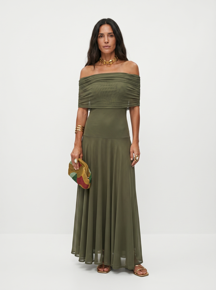 Elegant Off Shoulder Maxi Dress