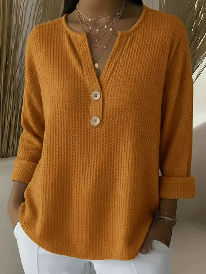 Textured Button Henley Top