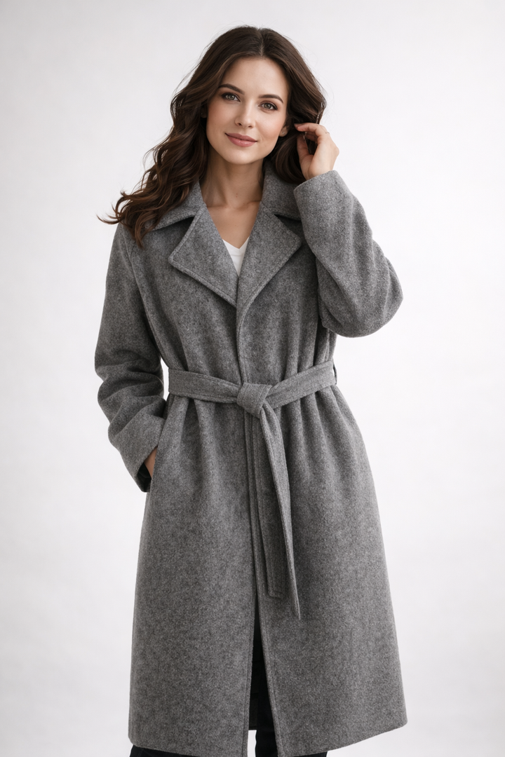 Elegant Belted Long Coat
