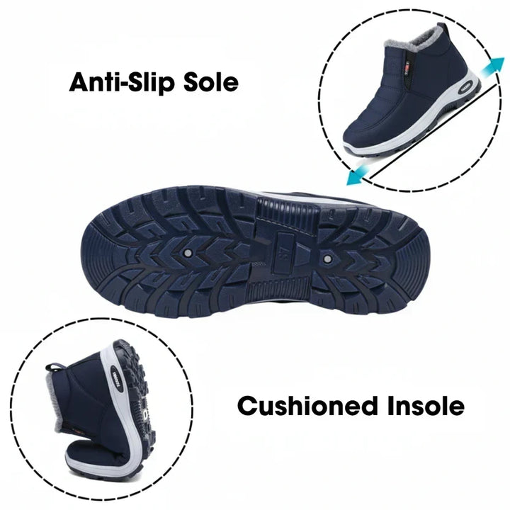 Quilted Waterproof Slip-On Ankle Boots Blue