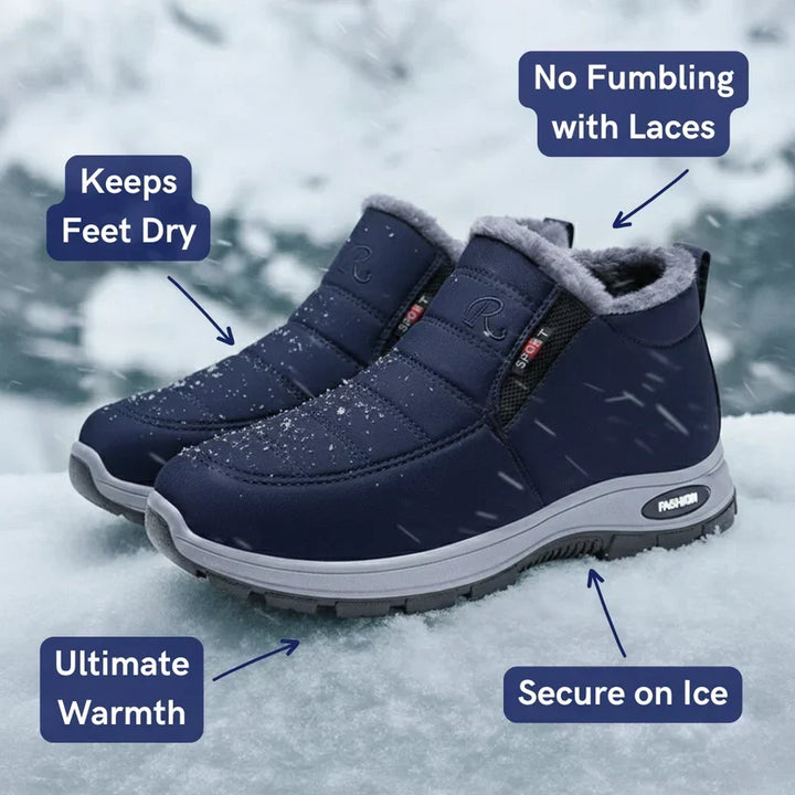 Quilted Waterproof Slip-On Ankle Boots Blue