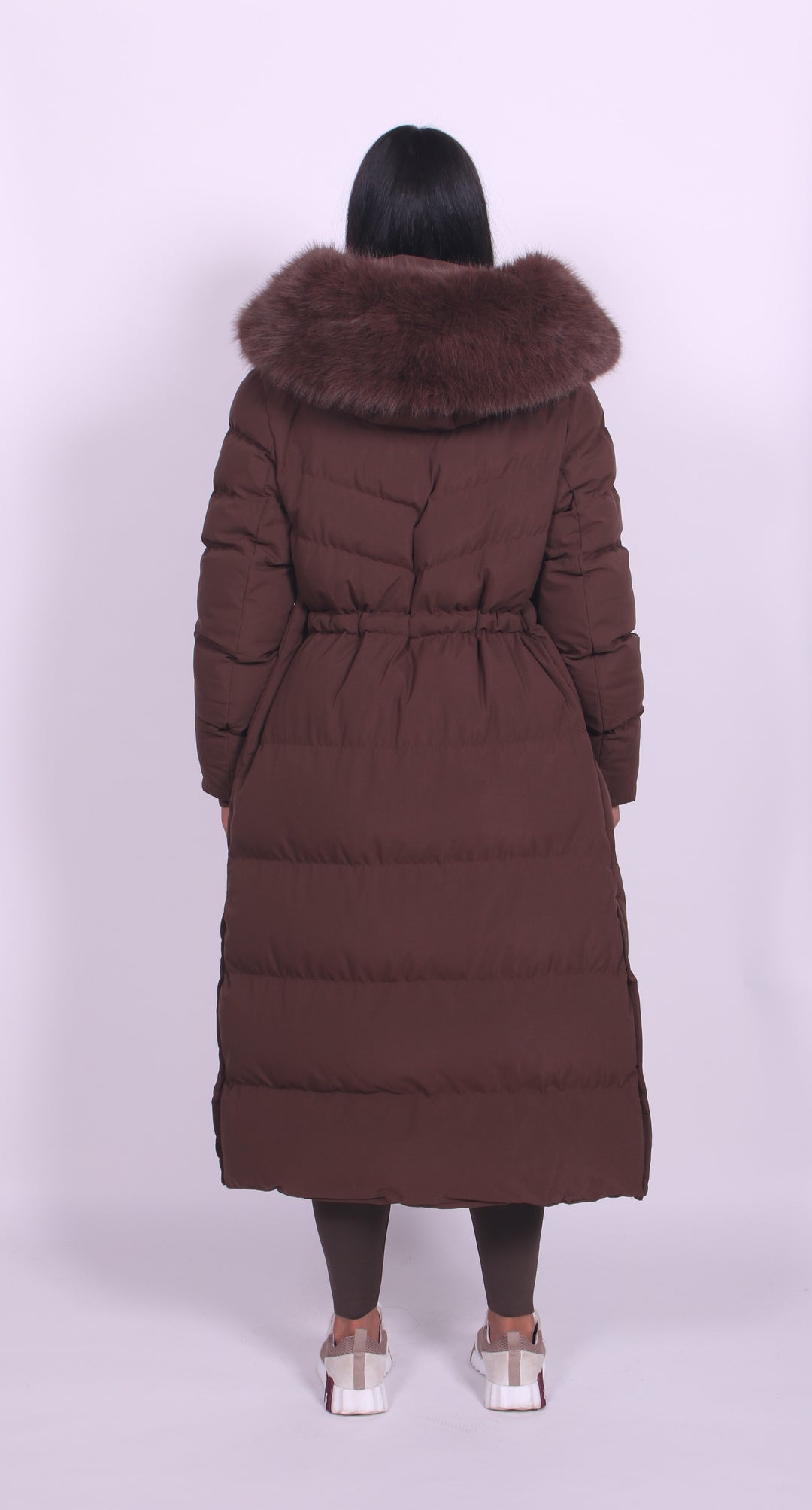 Fur Hooded Longline Winter Coat