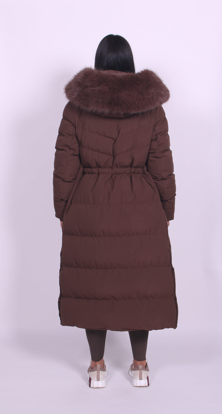 Fur Hooded Longline Winter Coat