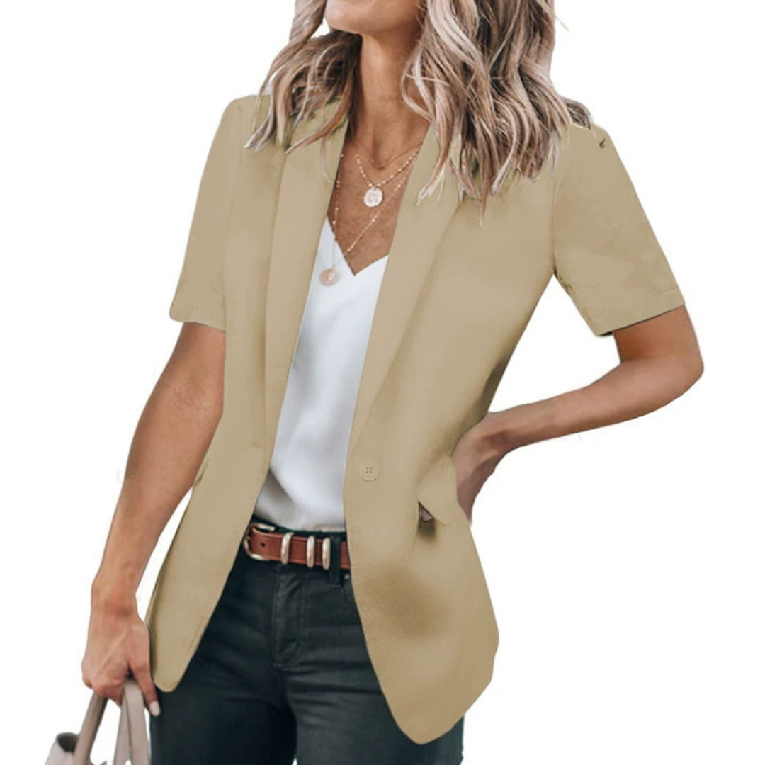 Polished Short Sleeve Casual Blazer
