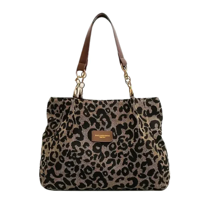 Leopard Print Canvas Tote Bag