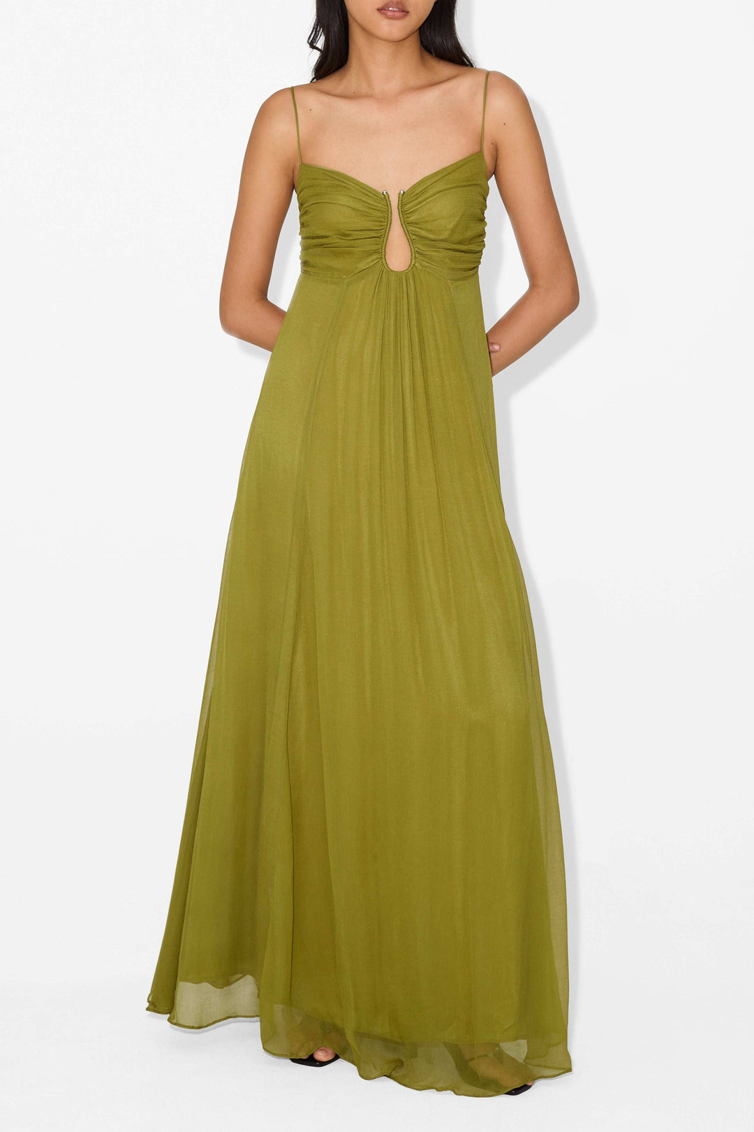 Flowing Keyhole Maxi Dress