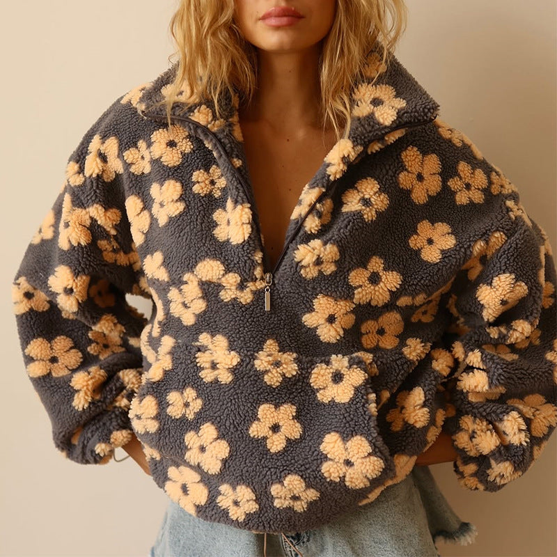 Bloom Fleece with Floral Details