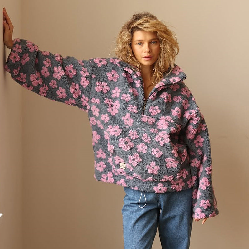 Bloom Fleece with Floral Details