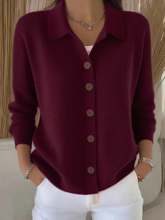 Button-Up Turtleneck Cardigan
