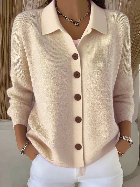 Button-Up Turtleneck Cardigan