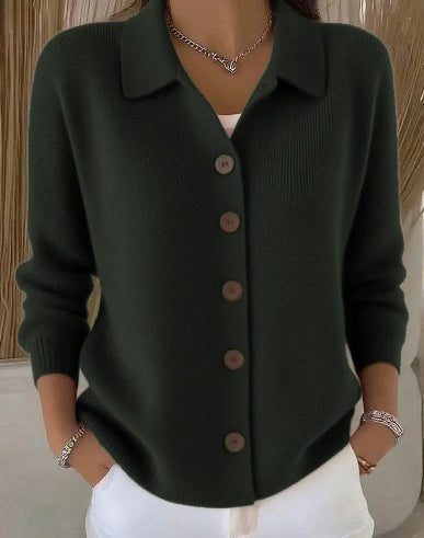 Button-Up Turtleneck Cardigan