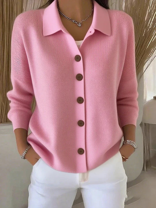 Button-Up Turtleneck Cardigan