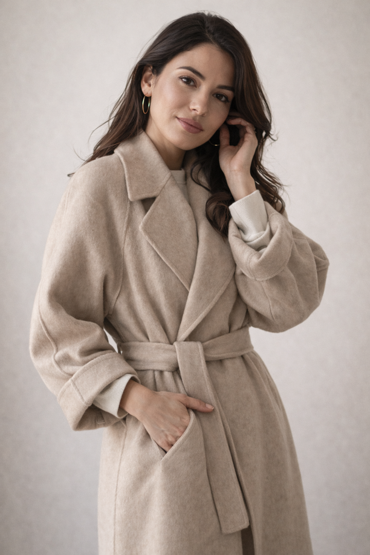 Elegant Belted Long Coat
