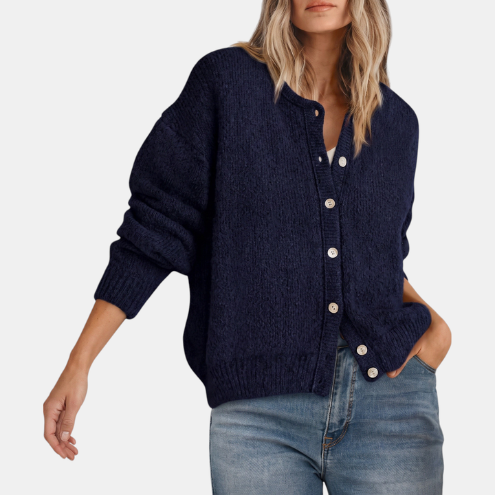 Relaxed Textured Button Cardigan