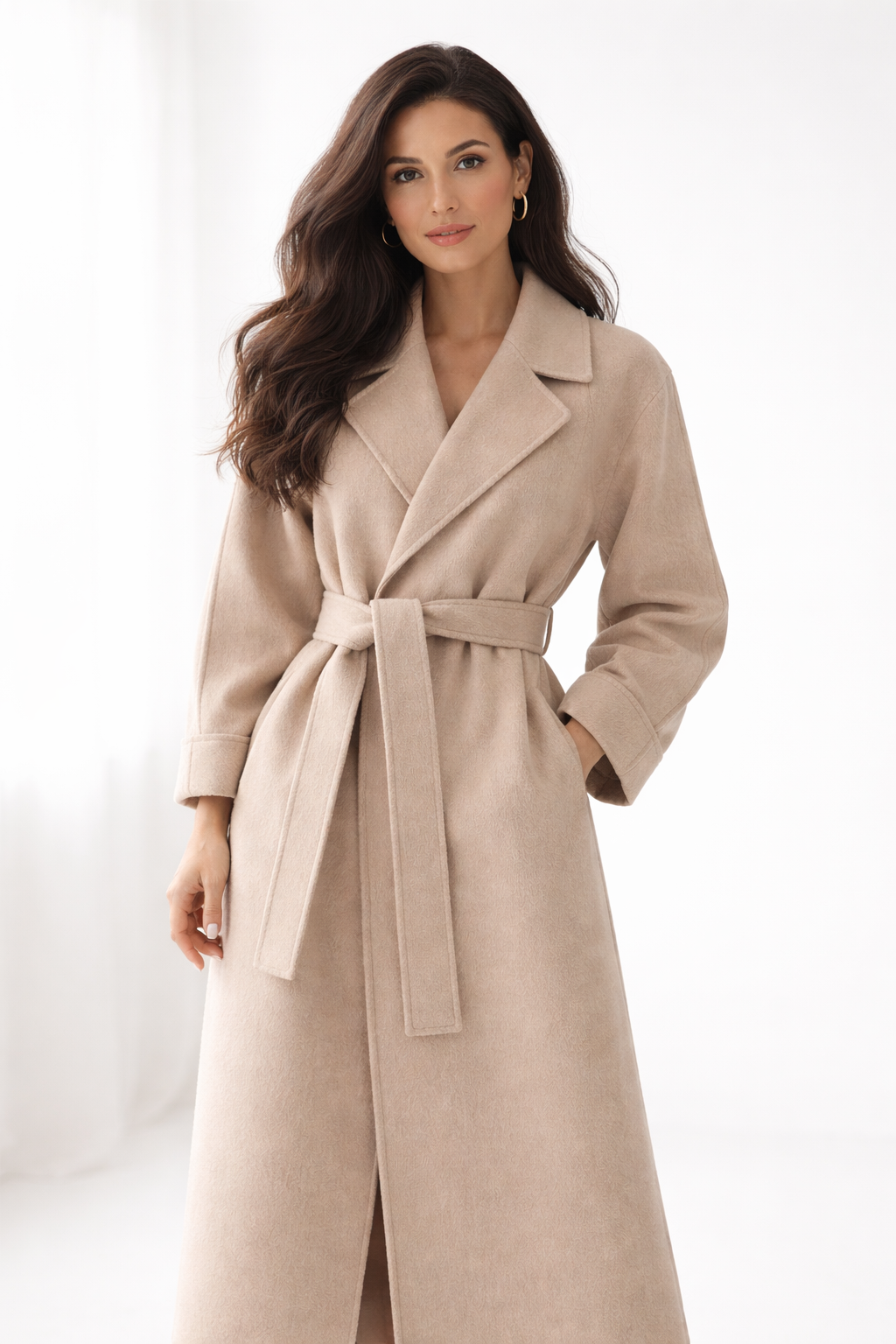 Elegant Belted Long Coat