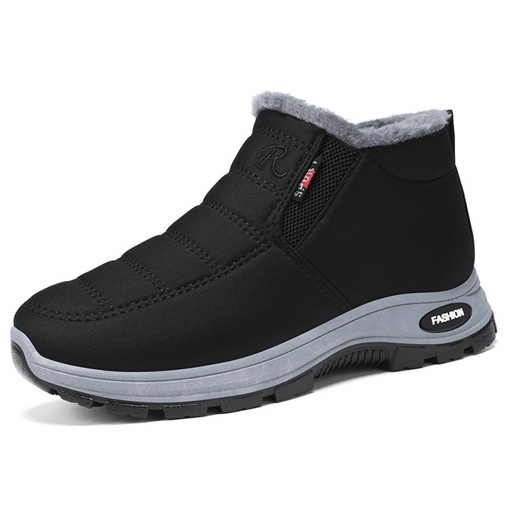 Quilted Waterproof Slip-On Ankle Boots Black