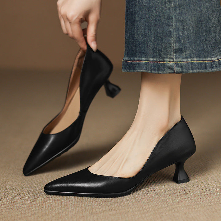 Leather Kitten Heels Carla