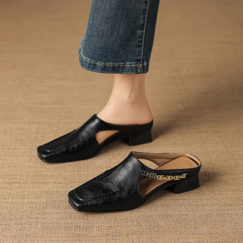 Genuine Leather Mules Kathryn