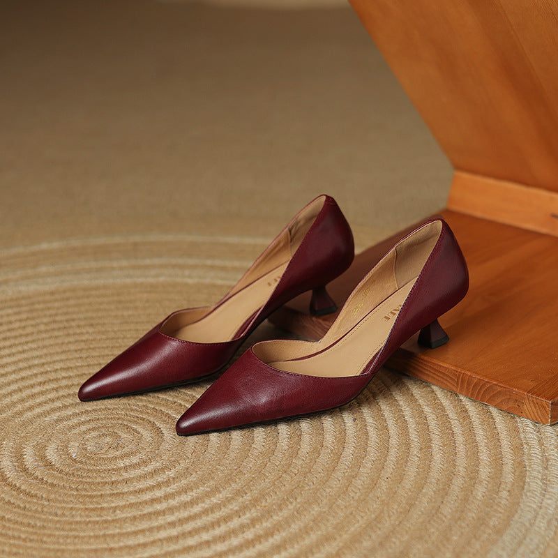Leather Kitten Heels