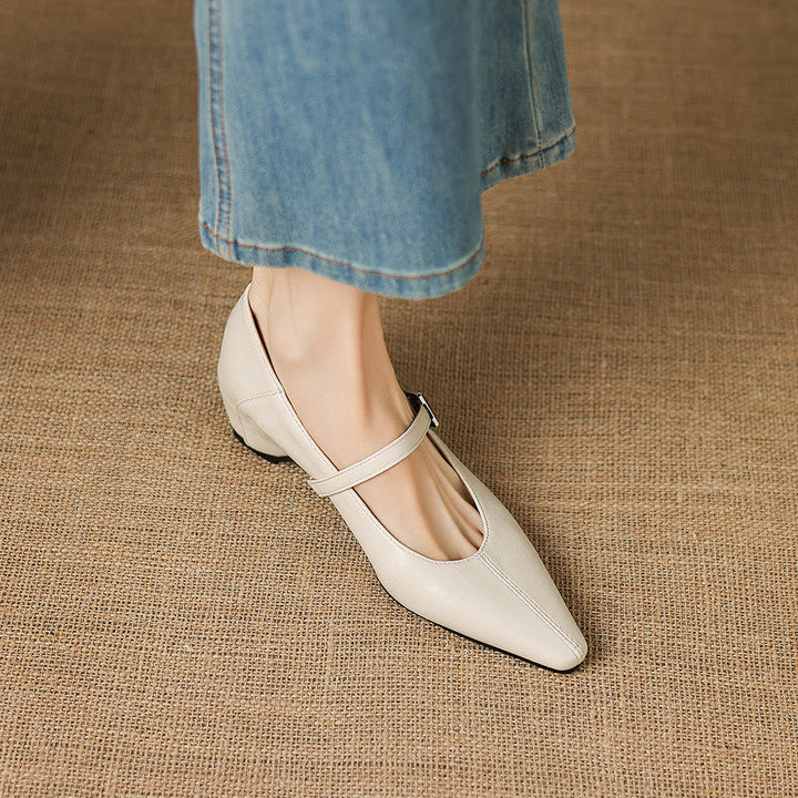 Pointed-Toe Mary Jane Flat