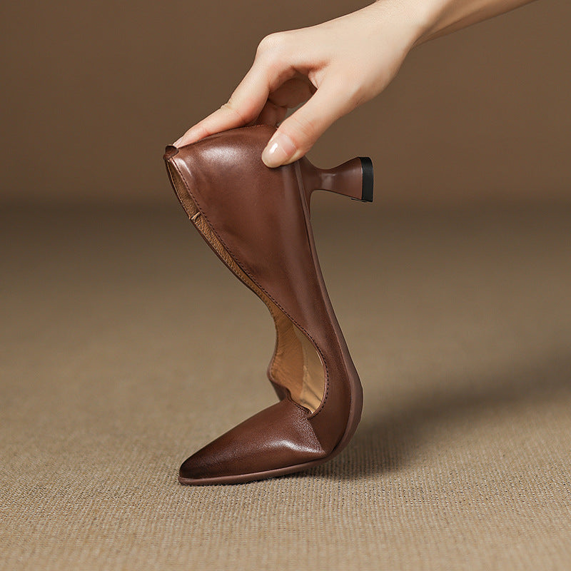 Leather Kitten Heels Carla