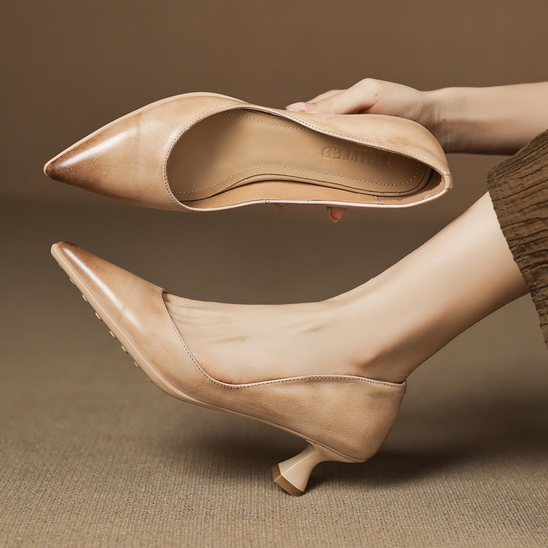 Leather Kitten Heels Carla