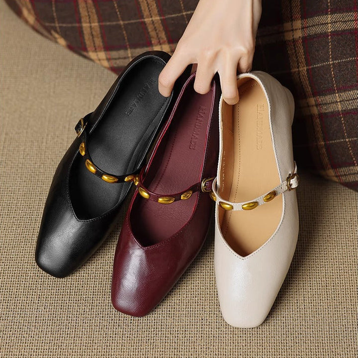 Genuine Leather Flats Aubrey