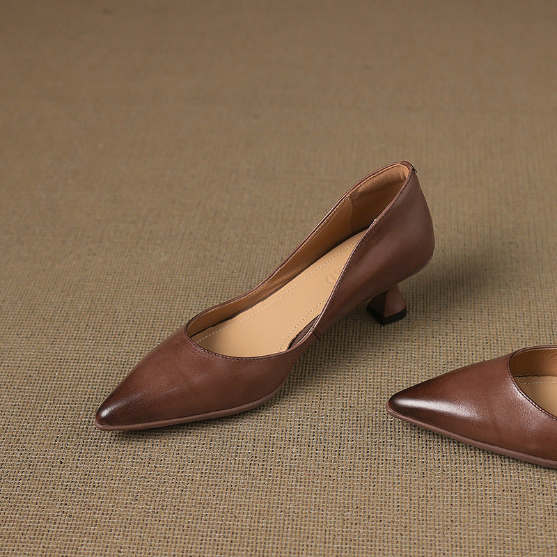 Leather Kitten Heels Carla