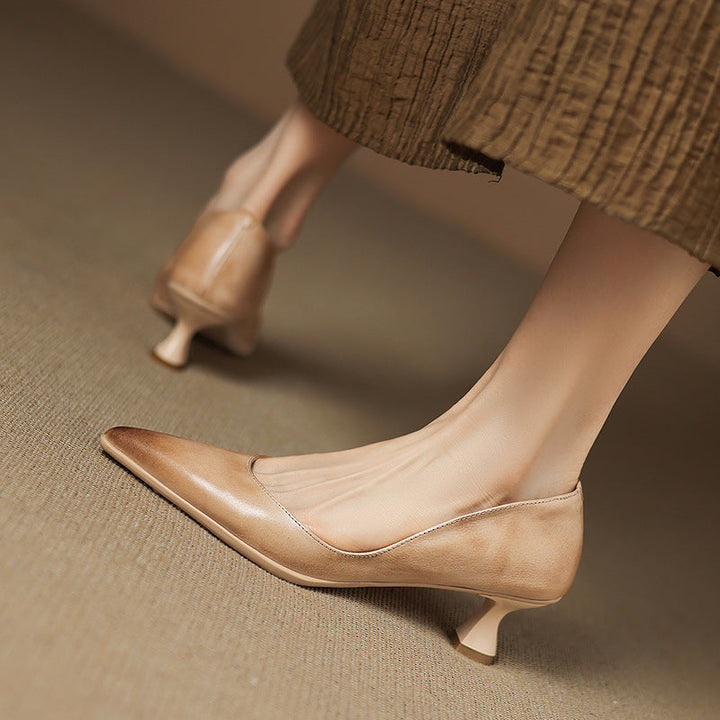 Leather Kitten Heels Carla