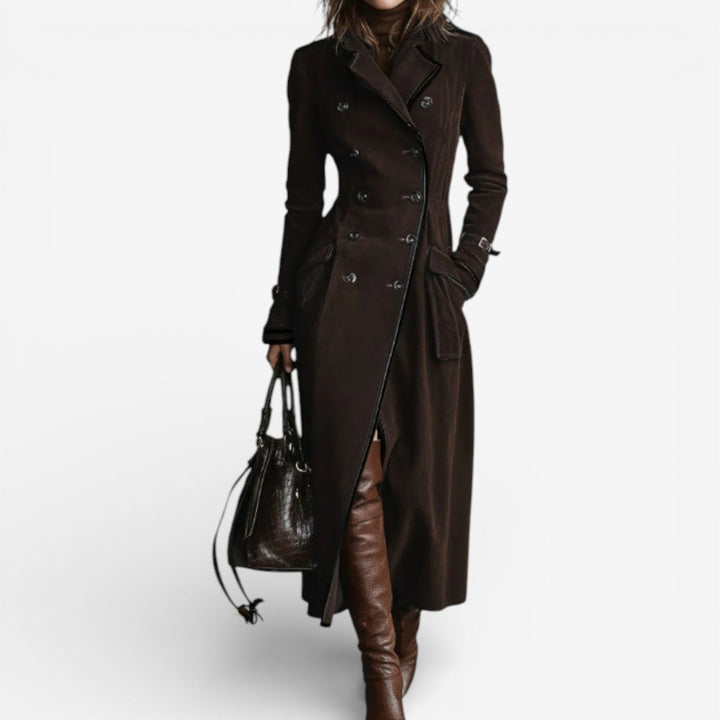 Long Suede Trench Coat