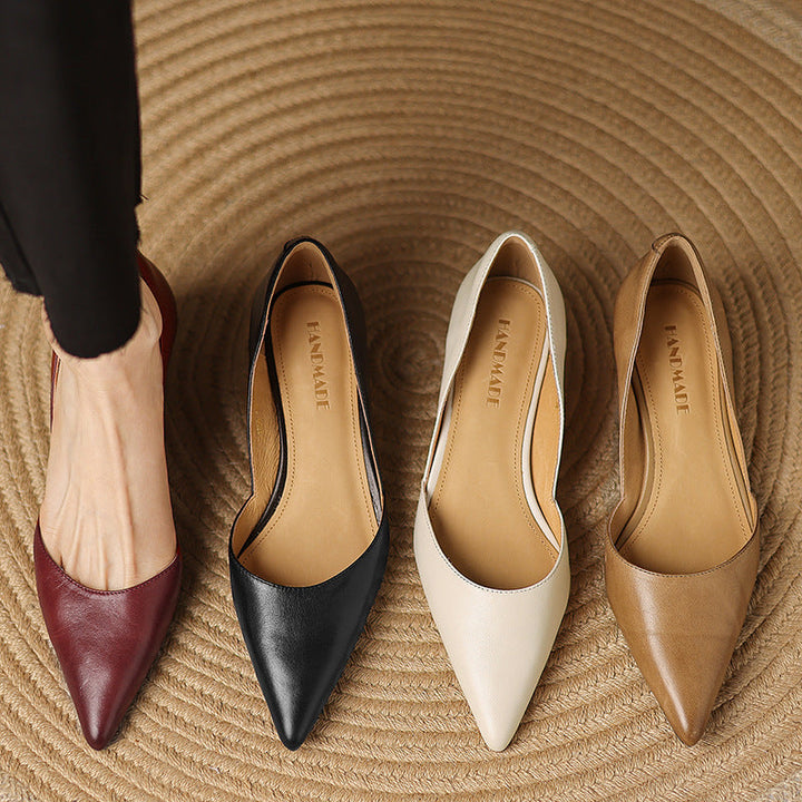 Leather Kitten Heels