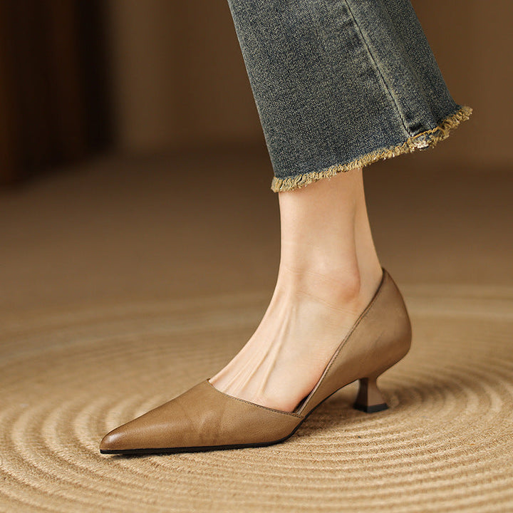 Leather Kitten Heels