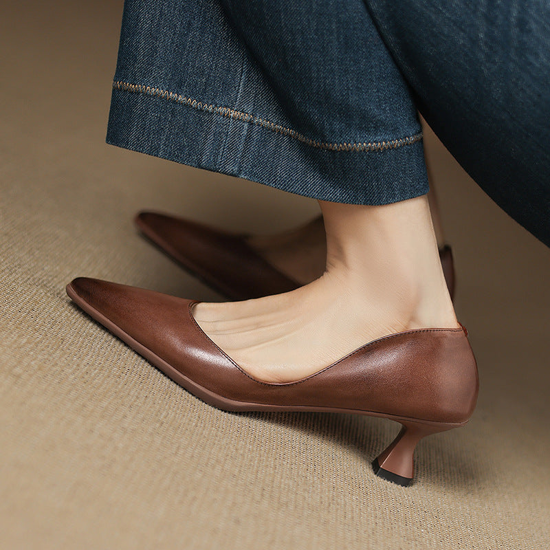 Leather Kitten Heels Carla