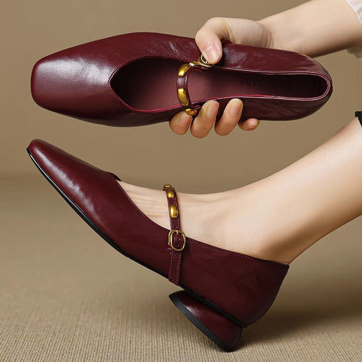Genuine Leather Flats Aubrey