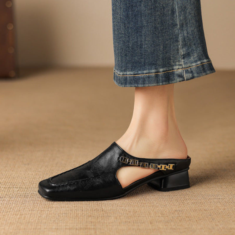 Genuine Leather Mules Kathryn