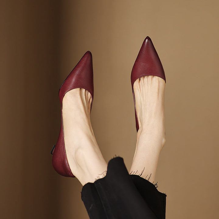 Leather Kitten Heels