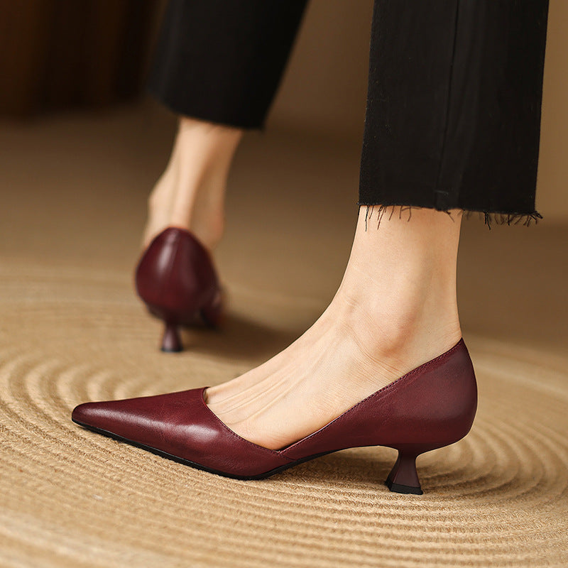 Leather Kitten Heels