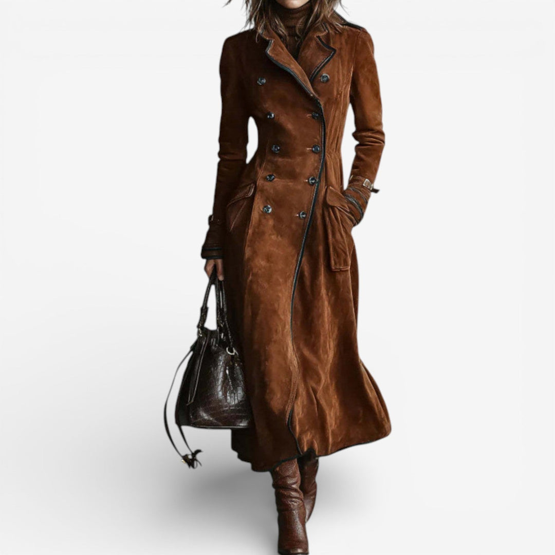 Long Suede Trench Coat