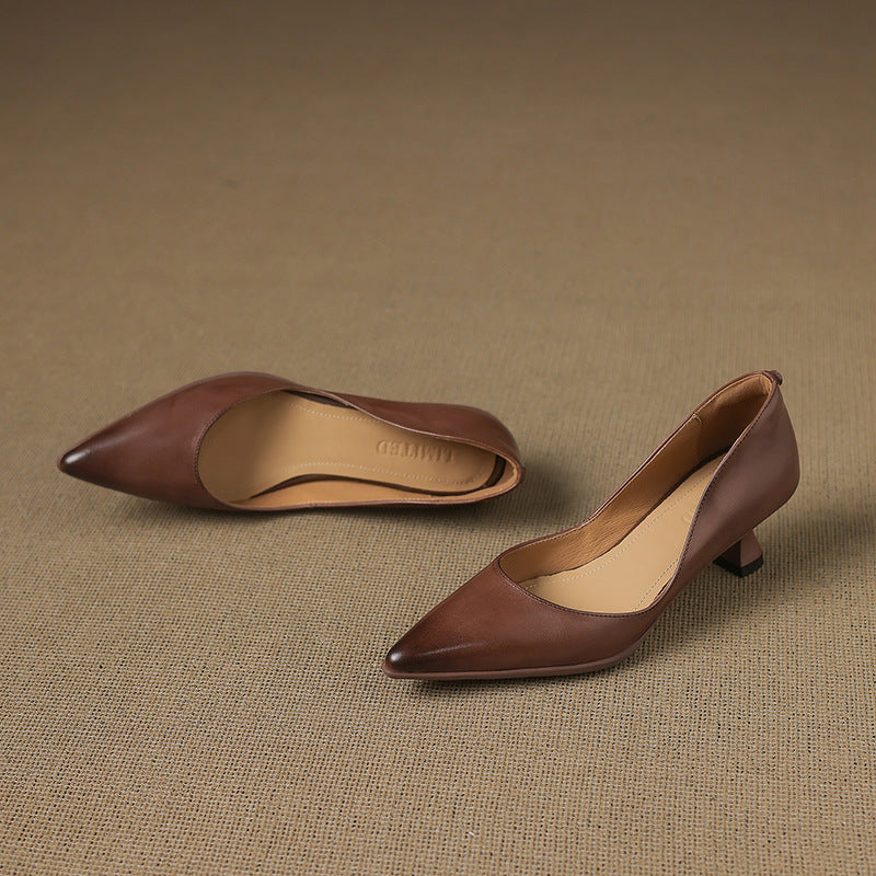 Leather Kitten Heels Carla