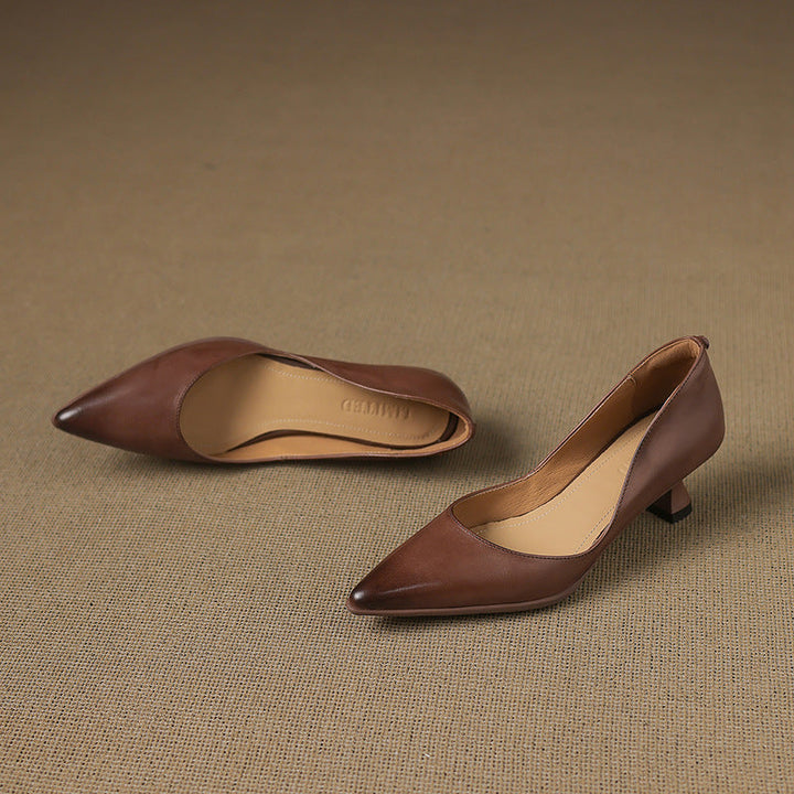 Leather Kitten Heels Carla