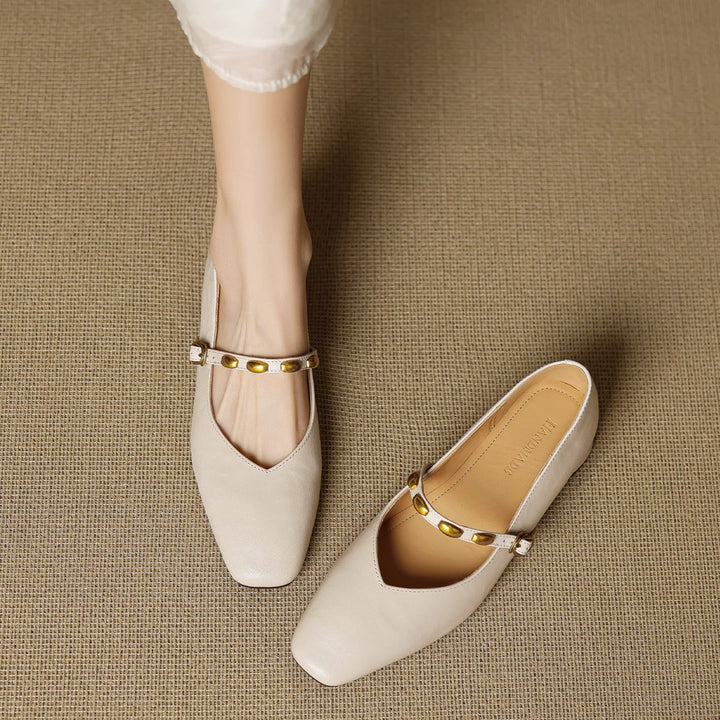 Genuine Leather Flats Aubrey