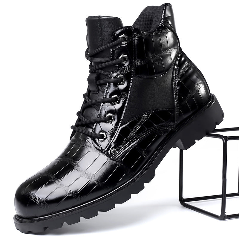 Croc Leather Boots