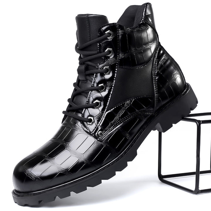 Croc Leather Boots