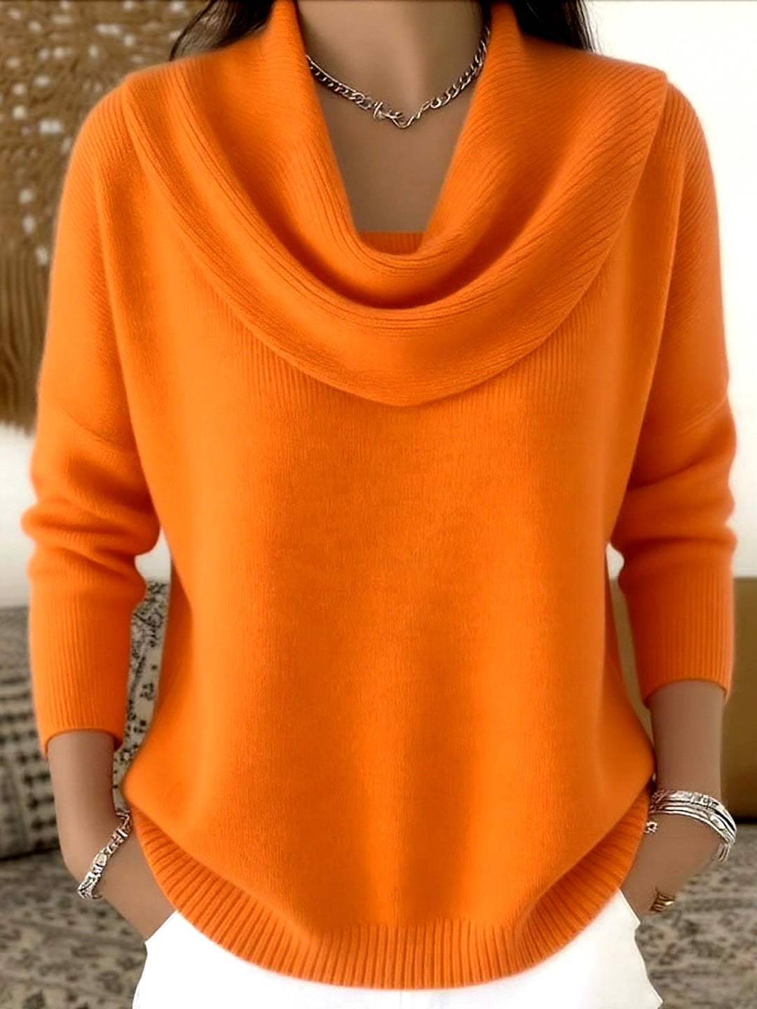 Draped Neck Sweater