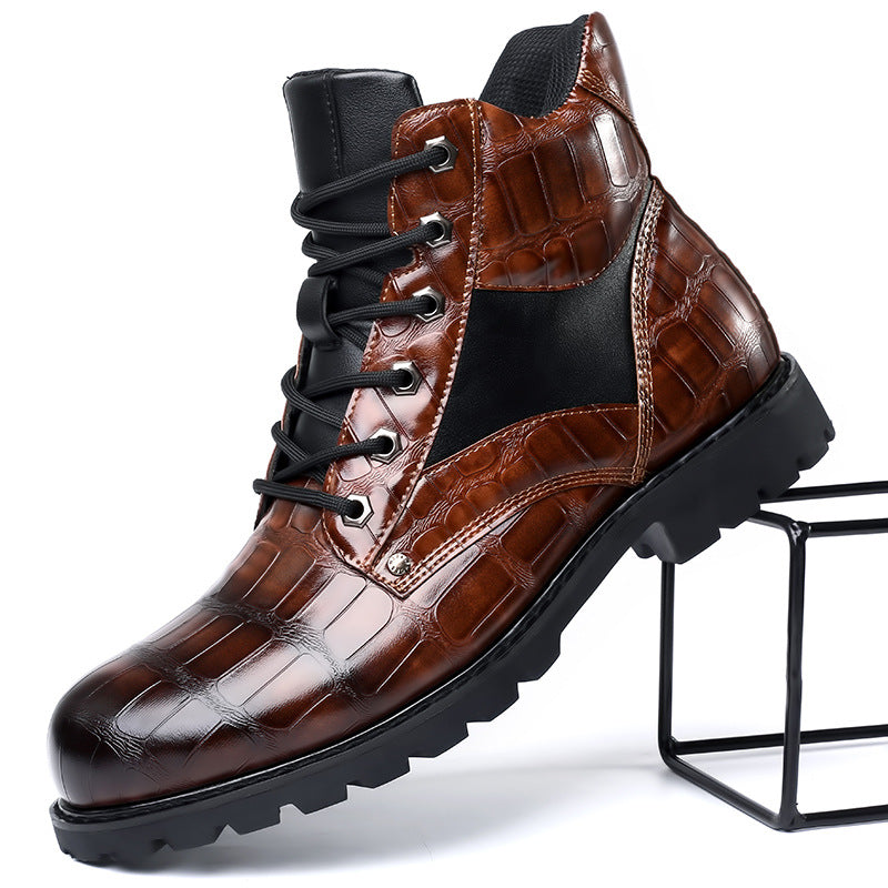Croc Leather Boots