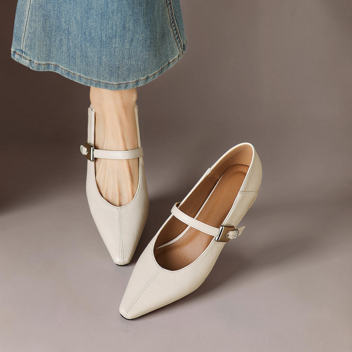 Pointed-Toe Mary Jane Flat