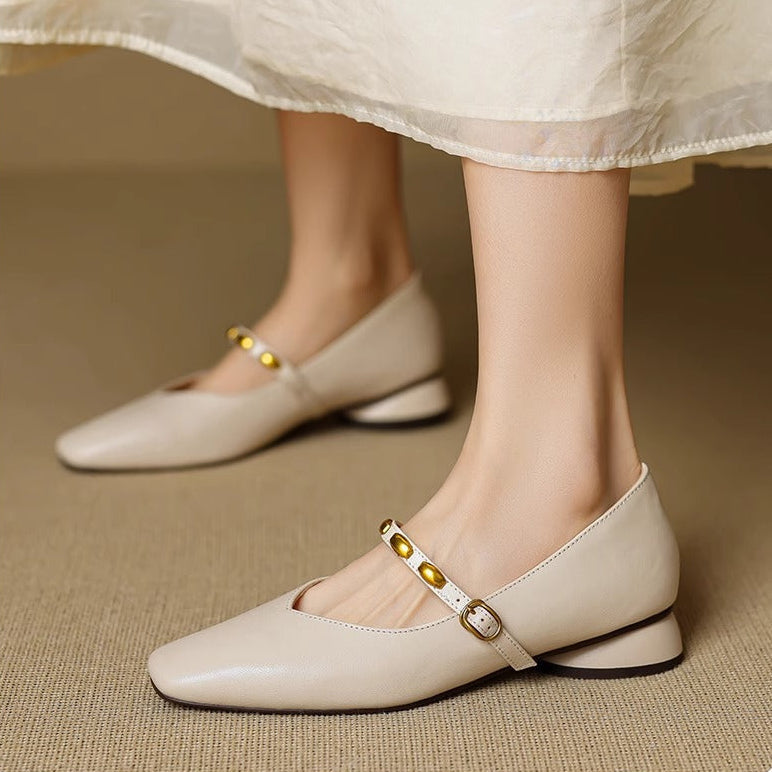 Genuine Leather Flats Aubrey