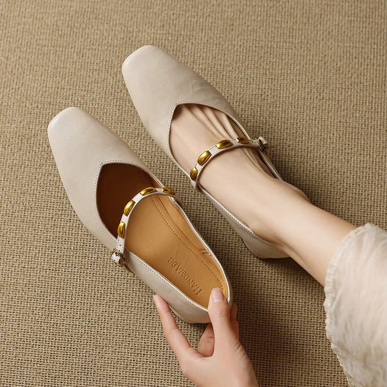 Genuine Leather Flats Aubrey