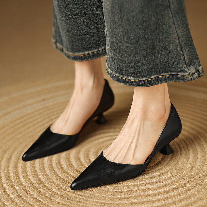 Leather Kitten Heels