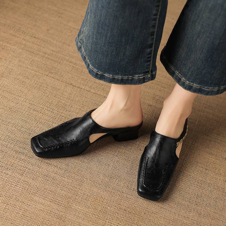 Genuine Leather Mules Kathryn